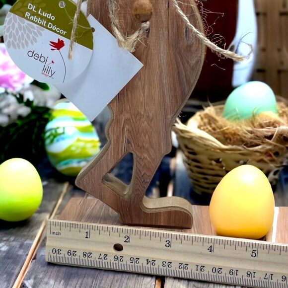DL Ludo l Set of 2 l Wooden Rabbit Decor l Home & Garden l NWT - Picture 2 of 9